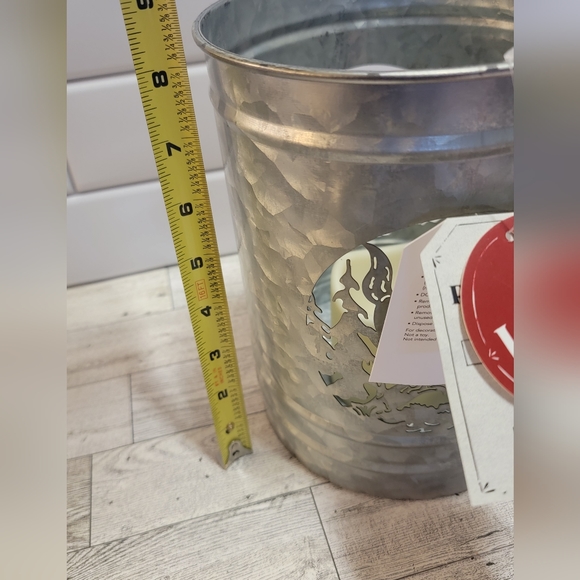 RED SHED Deer pattern iron pail candle holder. It lights up too! NWT* - Picture 9 of 9